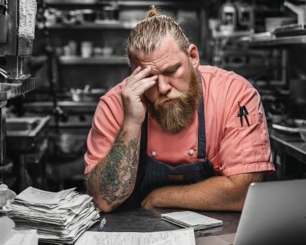 Chef and founder working the kitchen line